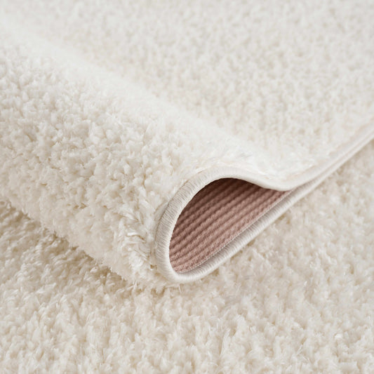 Judy Solid White Washable Shag Rug