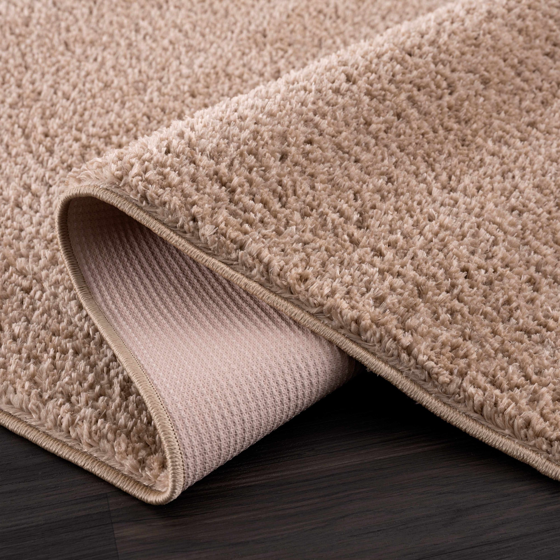 Judy Solid Brown Washable Shag Rug