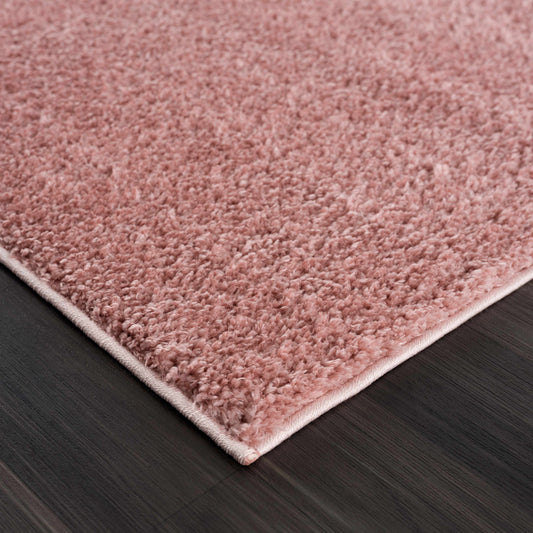 Judy Solid Pink Washable Shag Rug