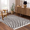 Load image into Gallery viewer, Kieu Black & White Checkered Shag Rug
