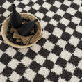 Load image into Gallery viewer, Kieu Black & White Checkered Shag Rug
