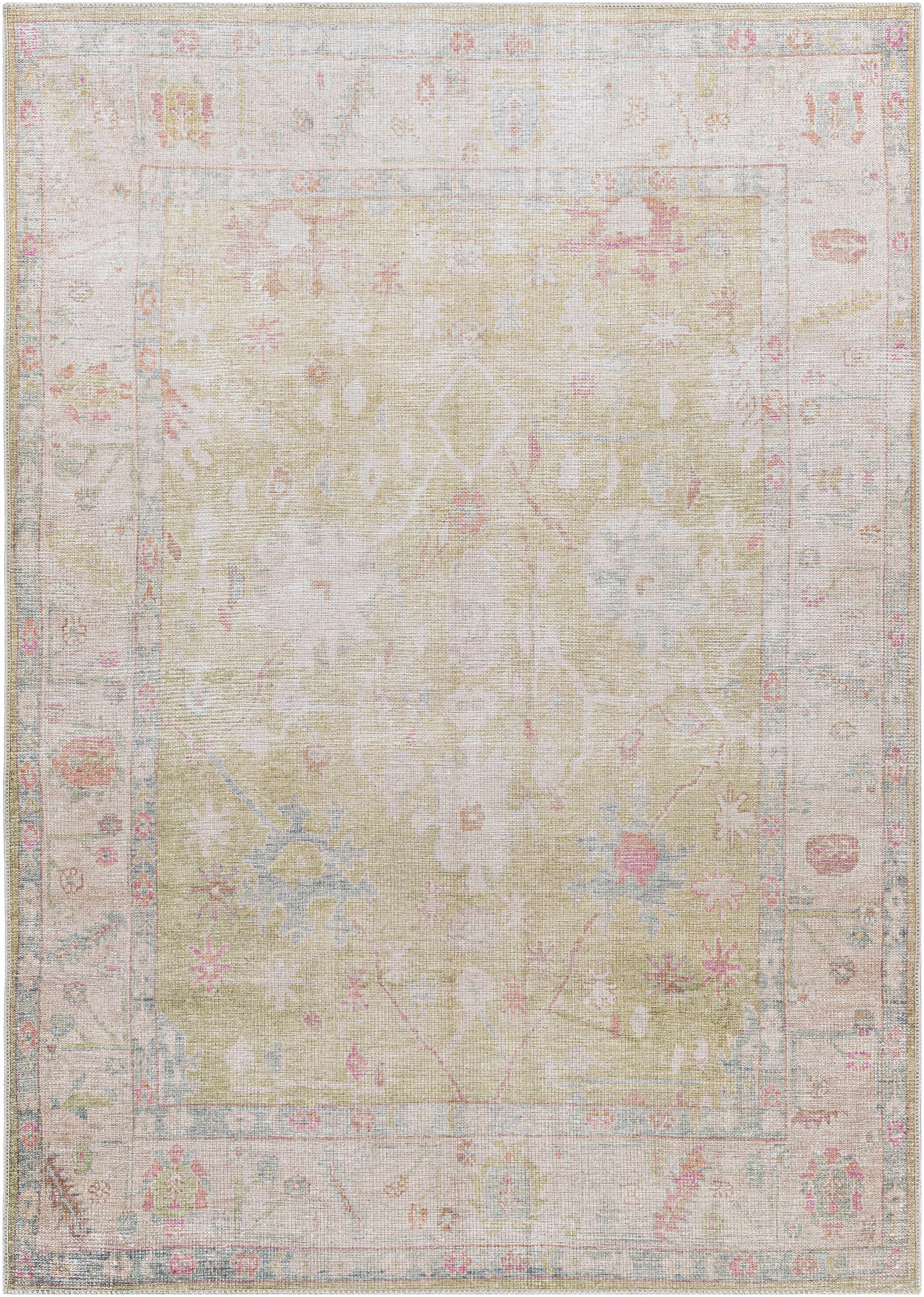 Bozkurt Distressed Washable Rug