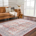 Load image into Gallery viewer, Ambre Distressed Red Washable Rug - Limited Edition
