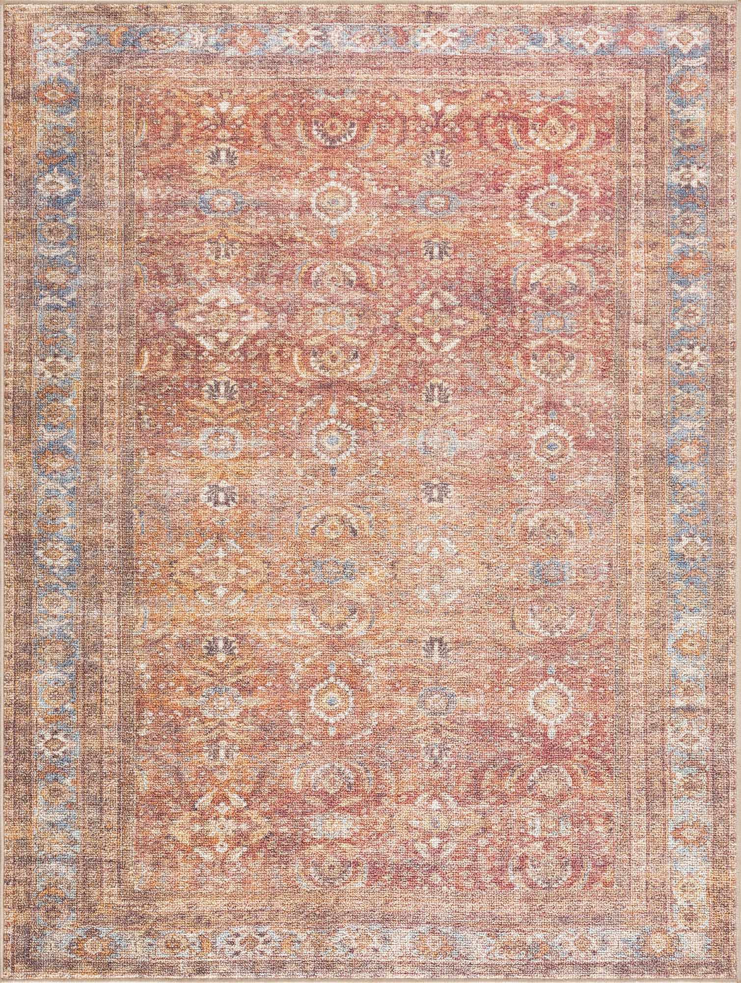 Anshu Peach Washable Area Rug - Clearance