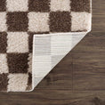 Load image into Gallery viewer, Canika Brown Washable Checkered Area Rug
