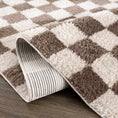 Load image into Gallery viewer, Canika Brown Washable Checkered Area Rug
