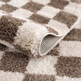 Load image into Gallery viewer, Canika Brown Washable Checkered Area Rug
