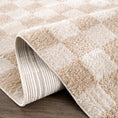 Load image into Gallery viewer, Canika Beige Washable Checkered Area Rug
