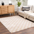 Load image into Gallery viewer, Canika Beige Washable Checkered Area Rug
