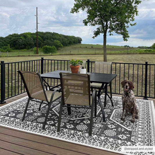 Kingscliff Black&White Outdoor Rug - Clearance