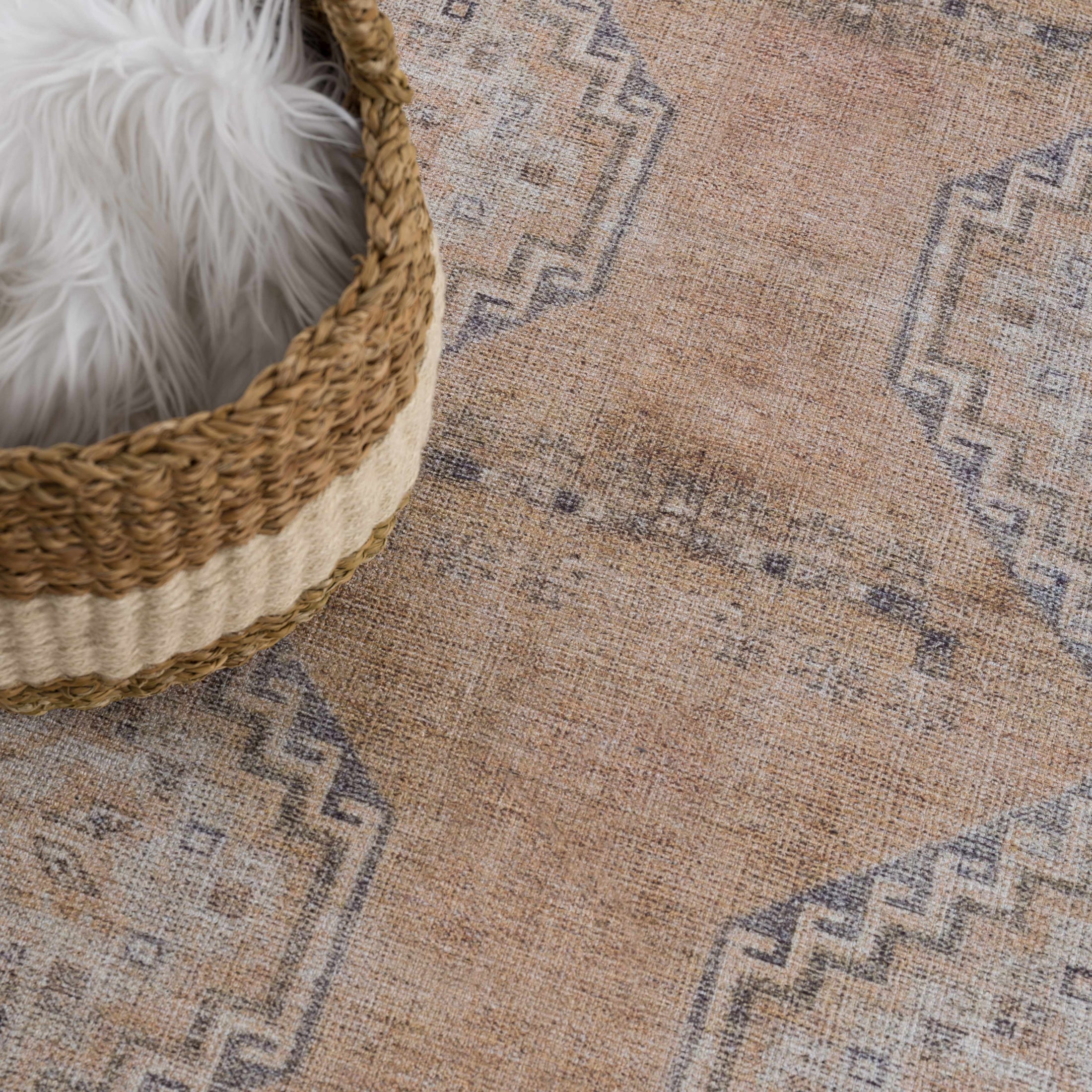 Carrabelle Peach Washable Area Rug - Clearance