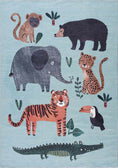 Load image into Gallery viewer, Petey Blue Animal Print Washable Kids Rug
