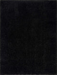 Load image into Gallery viewer, Faina Solid Black Shag Rug Washable
