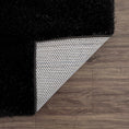 Load image into Gallery viewer, Faina Solid Black Shag Rug Washable
