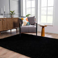 Load image into Gallery viewer, Faina Solid Black Shag Rug Washable
