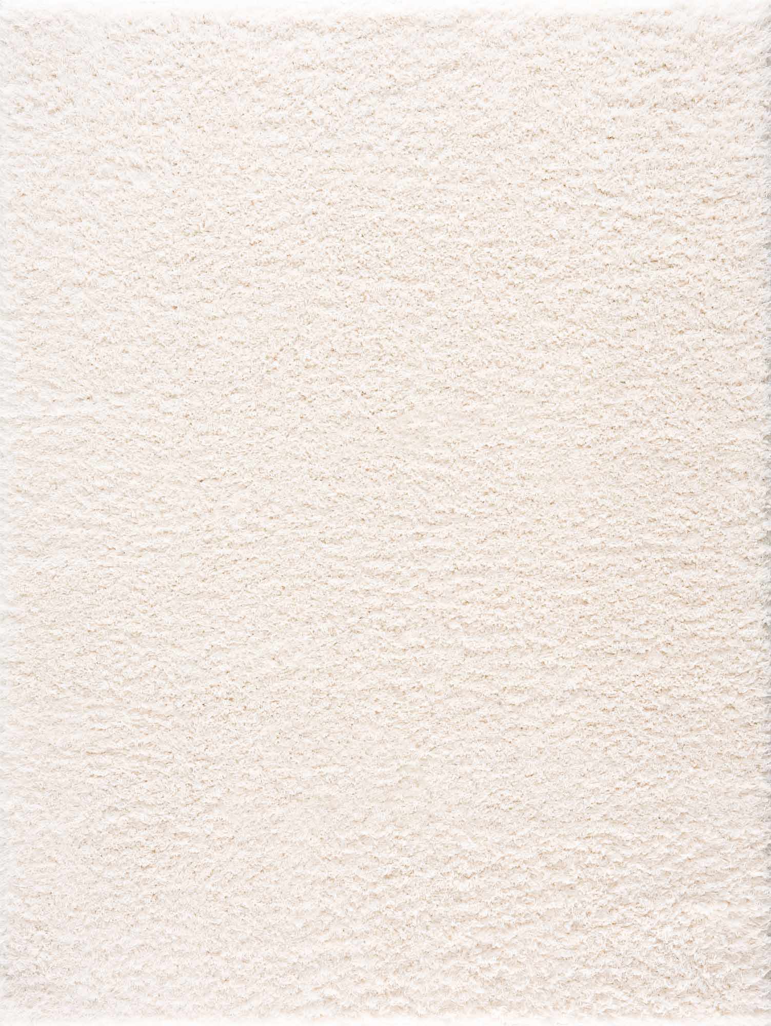 Faina Solid Cream Shag Rug Washable