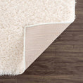 Load image into Gallery viewer, Faina Solid Cream Shag Rug Washable
