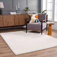 Load image into Gallery viewer, Faina Solid Cream Shag Rug Washable
