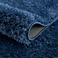 Load image into Gallery viewer, Faina Solid Dark Blue Shag Rug Washable
