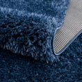 Load image into Gallery viewer, Faina Solid Dark Blue Shag Rug Washable
