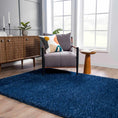 Load image into Gallery viewer, Faina Solid Dark Blue Shag Rug Washable
