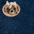 Load image into Gallery viewer, Faina Solid Dark Blue Shag Rug Washable
