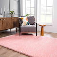 Load image into Gallery viewer, Faina Solid Pink Shag Rug Washable
