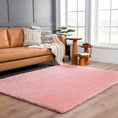 Load image into Gallery viewer, Faina Solid Pink Shag Rug Washable
