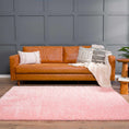 Load image into Gallery viewer, Faina Solid Pink Shag Rug Washable
