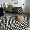 Load image into Gallery viewer, Kieu Black & White Checkered Shag Rug
