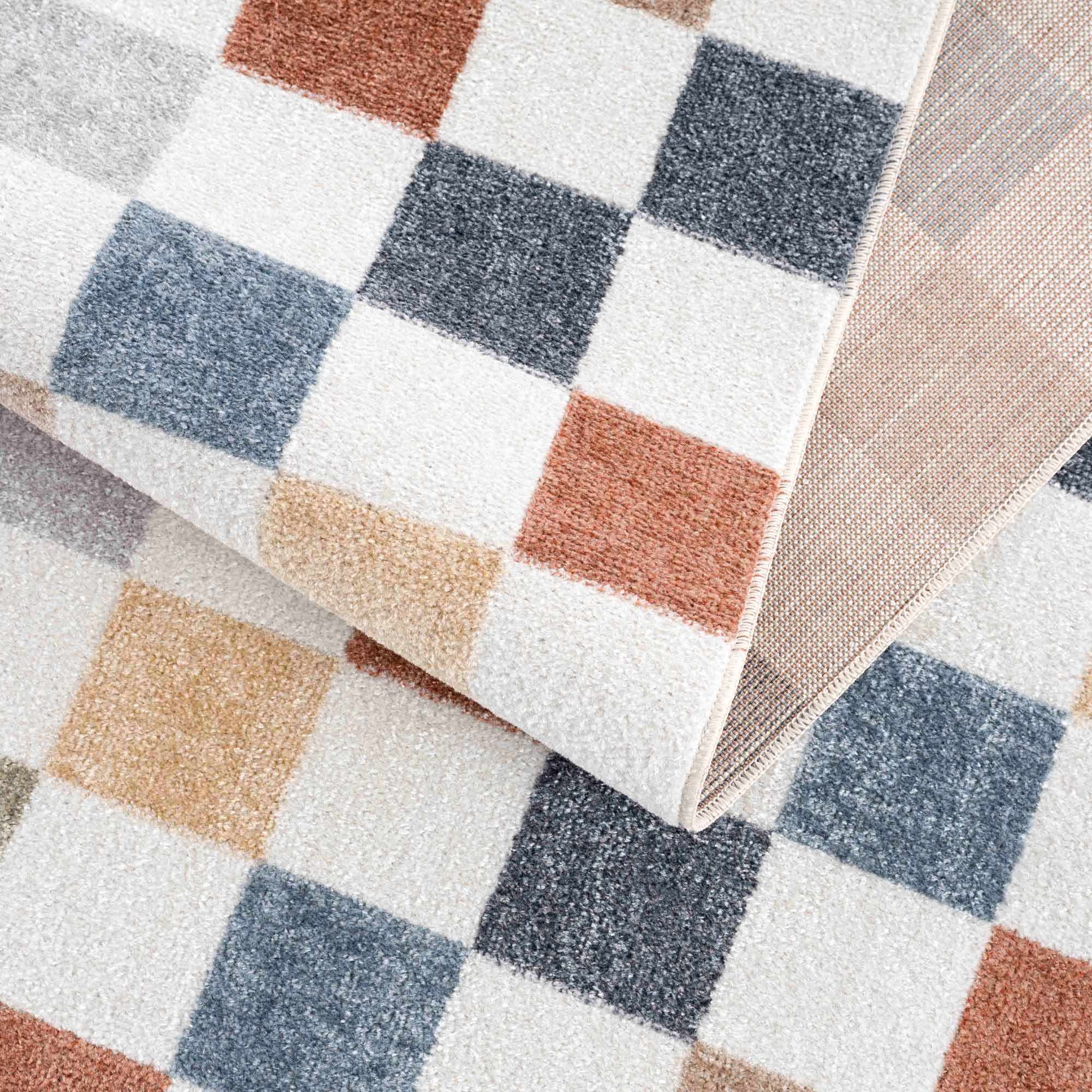 Alie Colorful Checkered Washable Rug