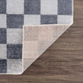 Load image into Gallery viewer, Alie Gray Checkered Washable Area Rug
