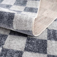 Load image into Gallery viewer, Alie Gray Checkered Washable Area Rug
