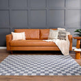 Load image into Gallery viewer, Alie Gray Checkered Washable Area Rug
