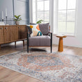 Load image into Gallery viewer, Akram Gray & Orange Washable Area Rug - Clearance
