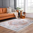 Load image into Gallery viewer, Akram Gray & Orange Washable Area Rug - Clearance
