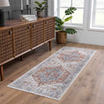 Load image into Gallery viewer, Akram Gray & Orange Washable Area Rug - Clearance
