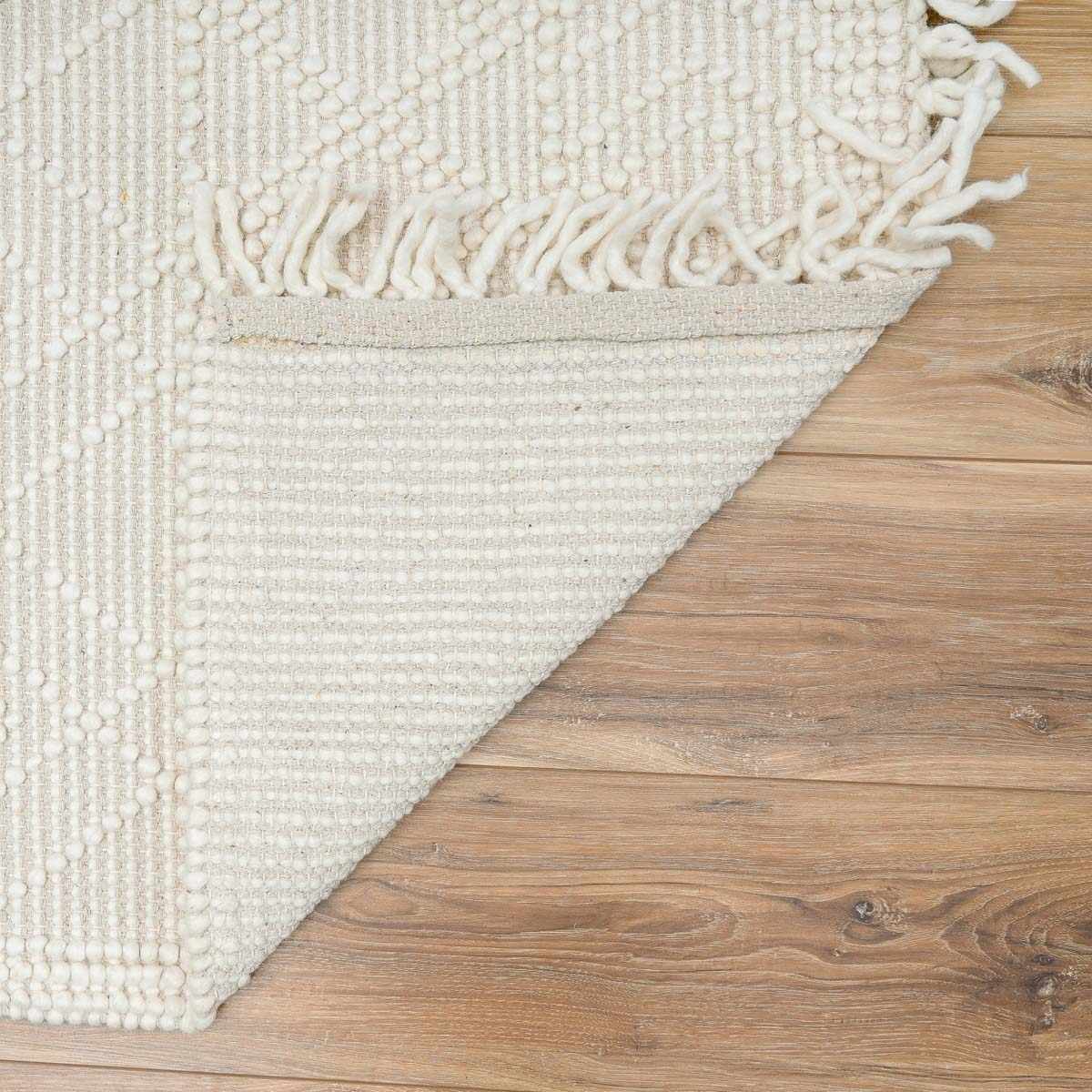 Ramsbury Beige Trellis Wool Rug