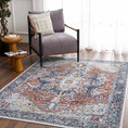 Load image into Gallery viewer, Cabacungan Blue & Rust Washable Area Rug - Clearance
