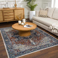 Load image into Gallery viewer, Cabacungan Blue & Rust Washable Area Rug - Clearance
