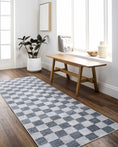 Load image into Gallery viewer, Alie Gray Checkered Washable Area Rug
