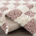 Load image into Gallery viewer, Atira Pink Checkered Shag Rug
