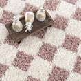 Load image into Gallery viewer, Atira Pink Checkered Shag Rug
