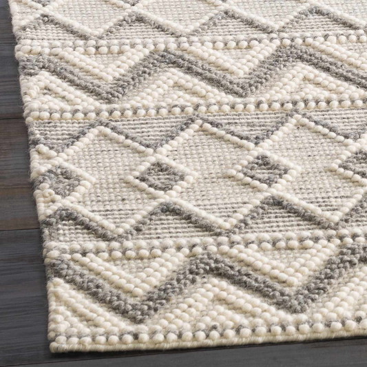 Whittington Gray&Cream Wool Rug - Clearance