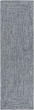 Load image into Gallery viewer, Blue Braided Faux Jute Rug
