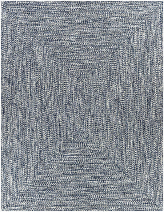 Blue Braided Faux Jute Rug