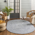 Load image into Gallery viewer, Blue Braided Faux Jute Rug
