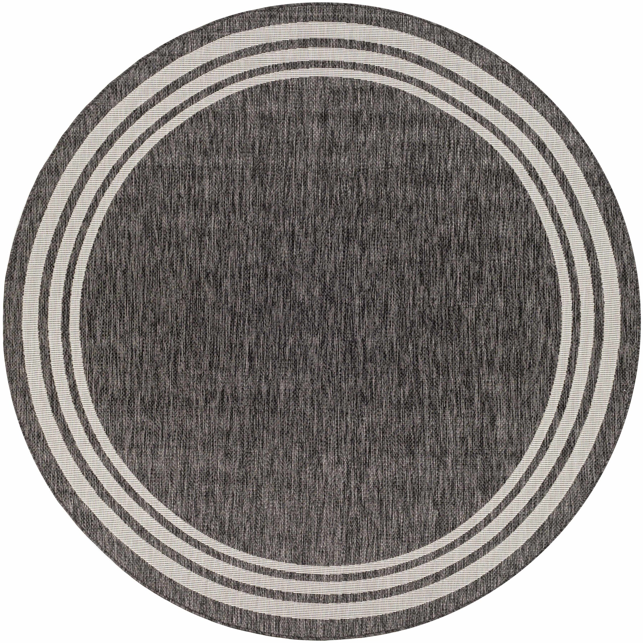 Coonamble Bordered Antrasit Outdoor Rug