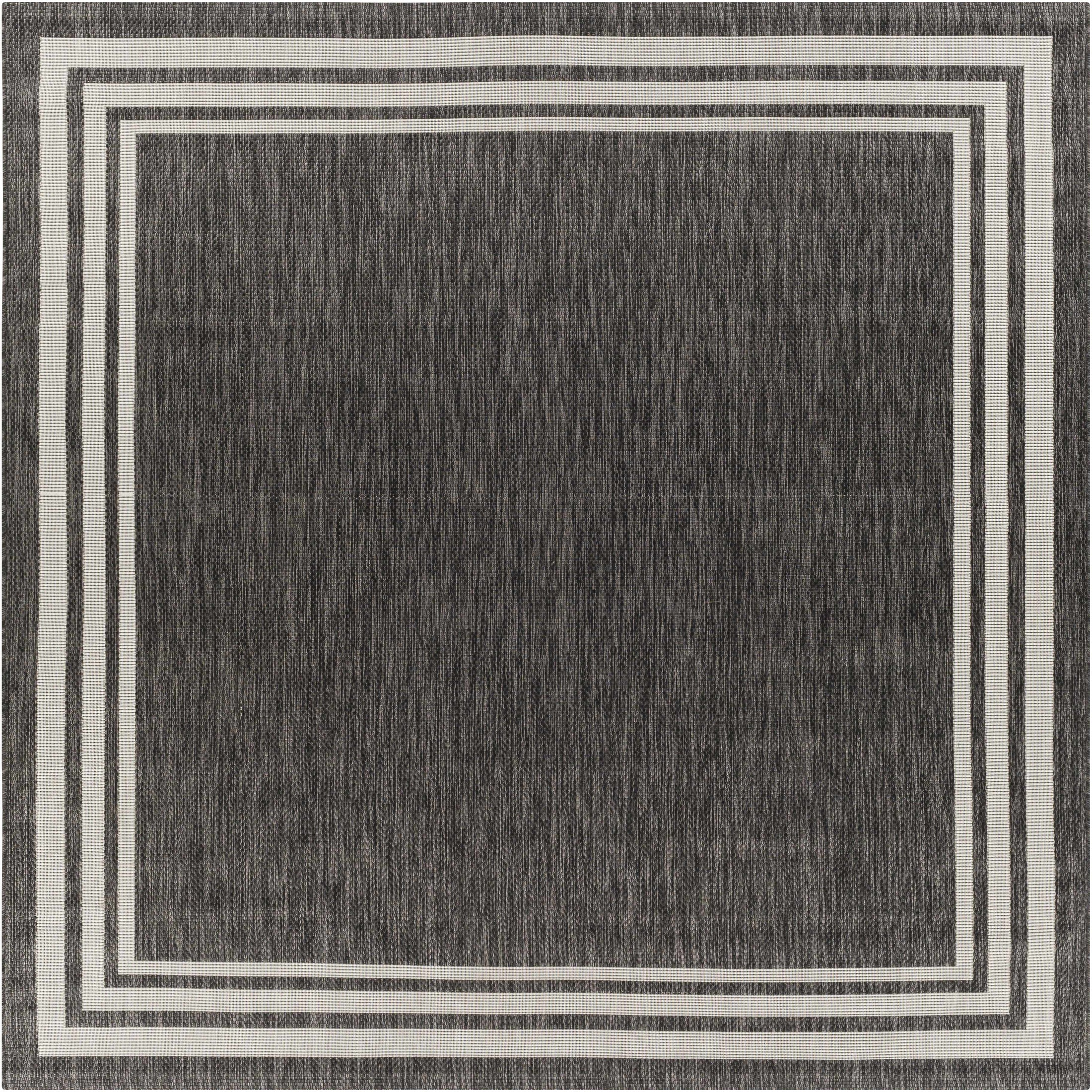 Coonamble Bordered Antrasit Outdoor Rug