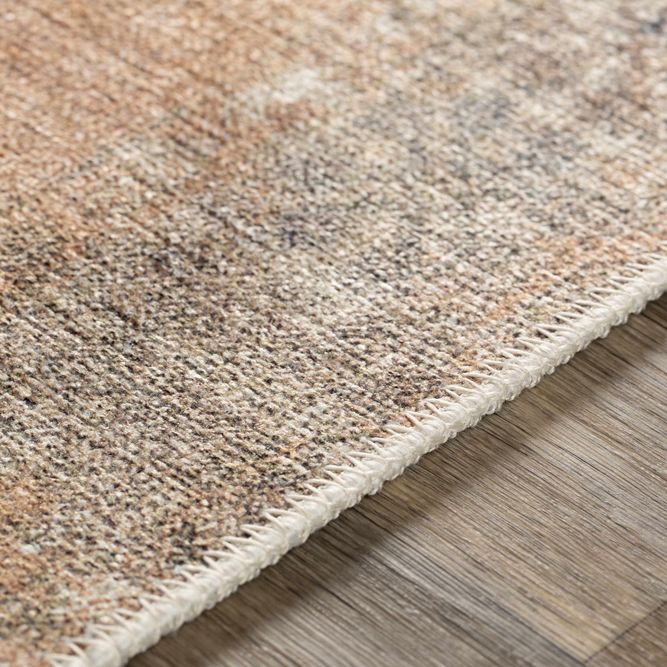 Carrabelle Peach Washable Area Rug - Clearance